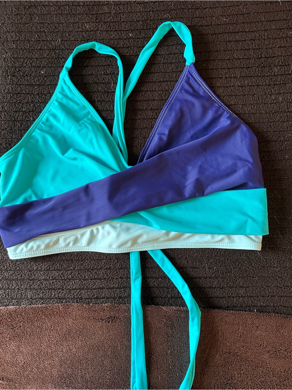 Women’s Colorblock Swim Top in Teal & navy